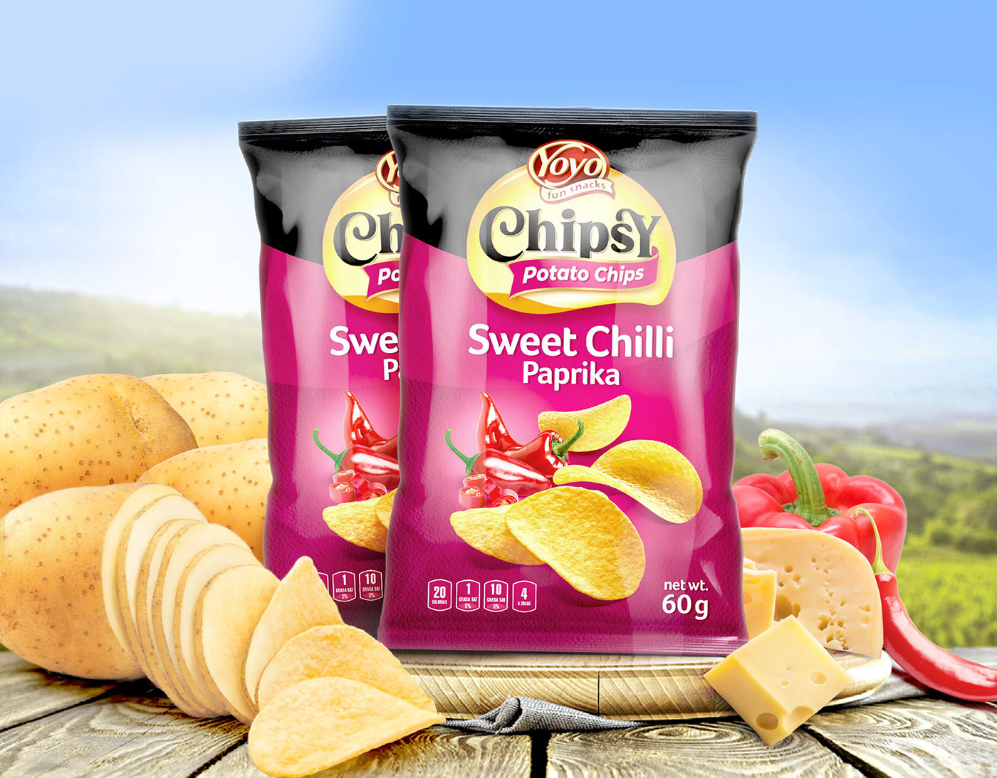 africa Amazon chips CRISPS packaging design potato pouch Retail snack Supermarket