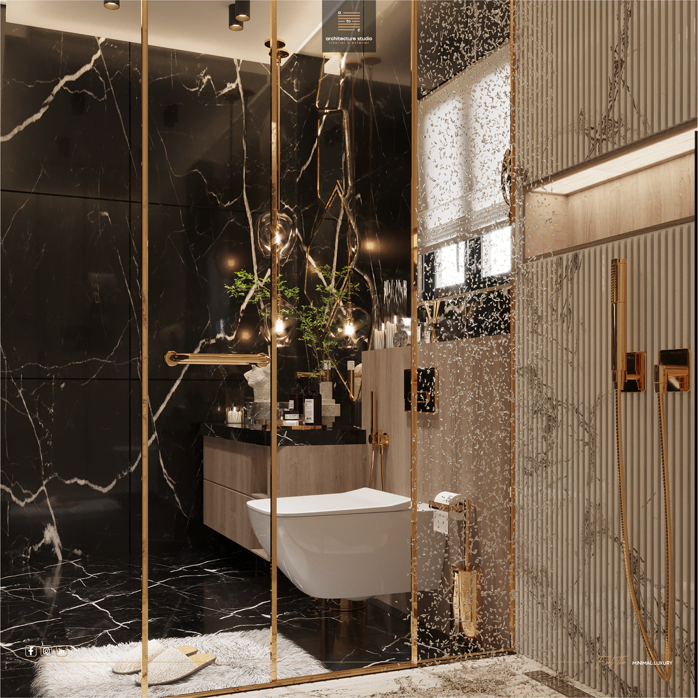 bathroom trendy design modern interior design  visualization architecture Render 3D corona luxury