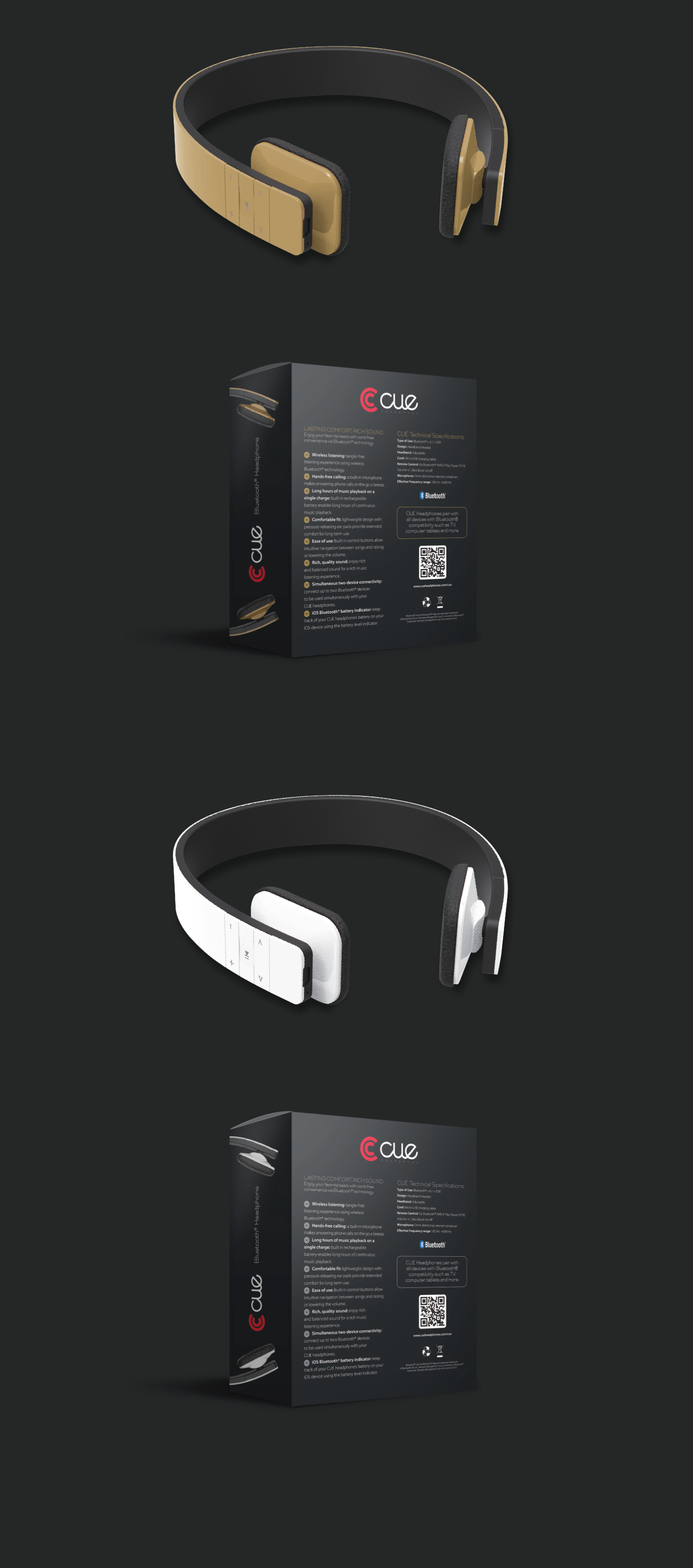 logo brand headphone cue Paking package Boxing mark golden red geometry construction embalaje empaque geometria