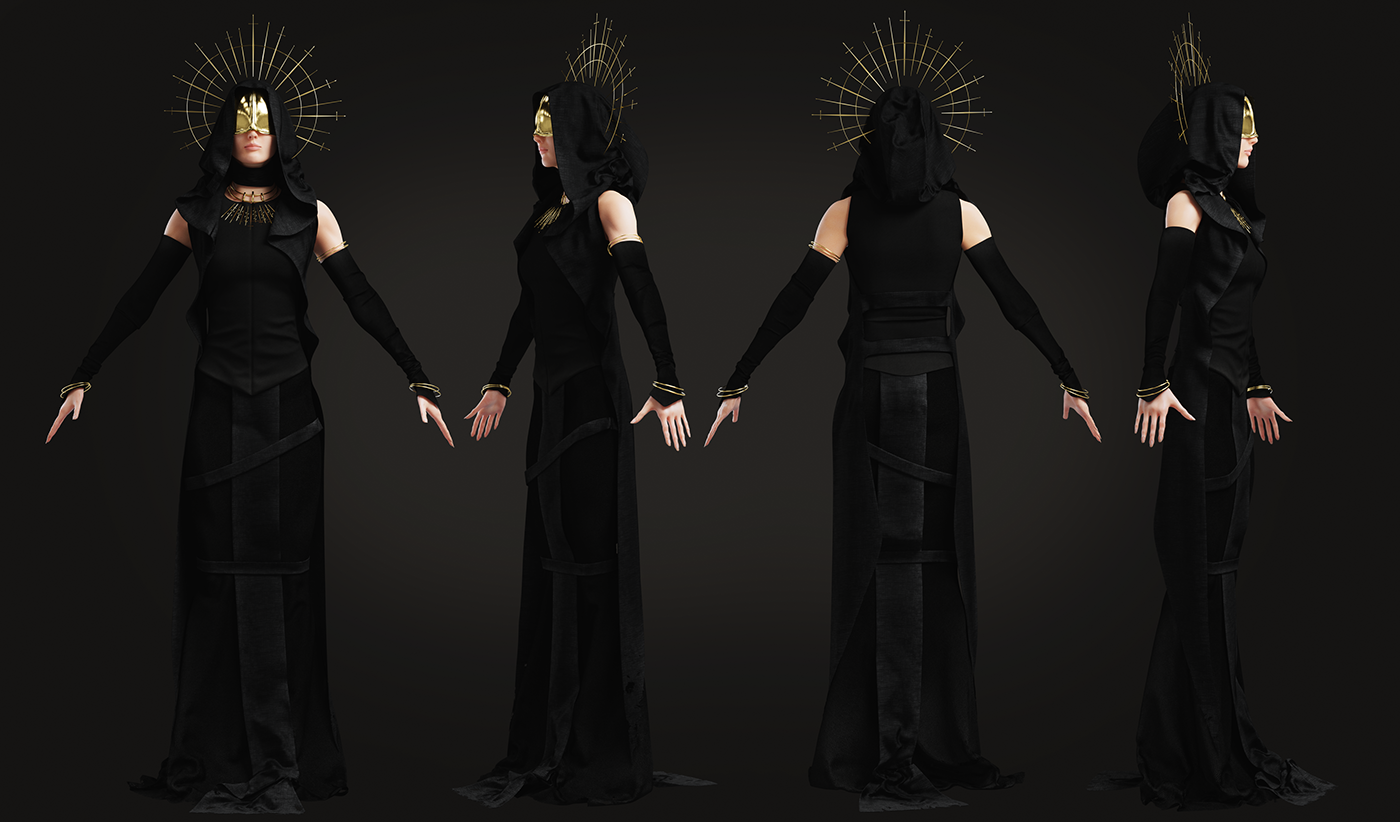 concept Character blender woman dark modern Zbrush marvelous designer cult