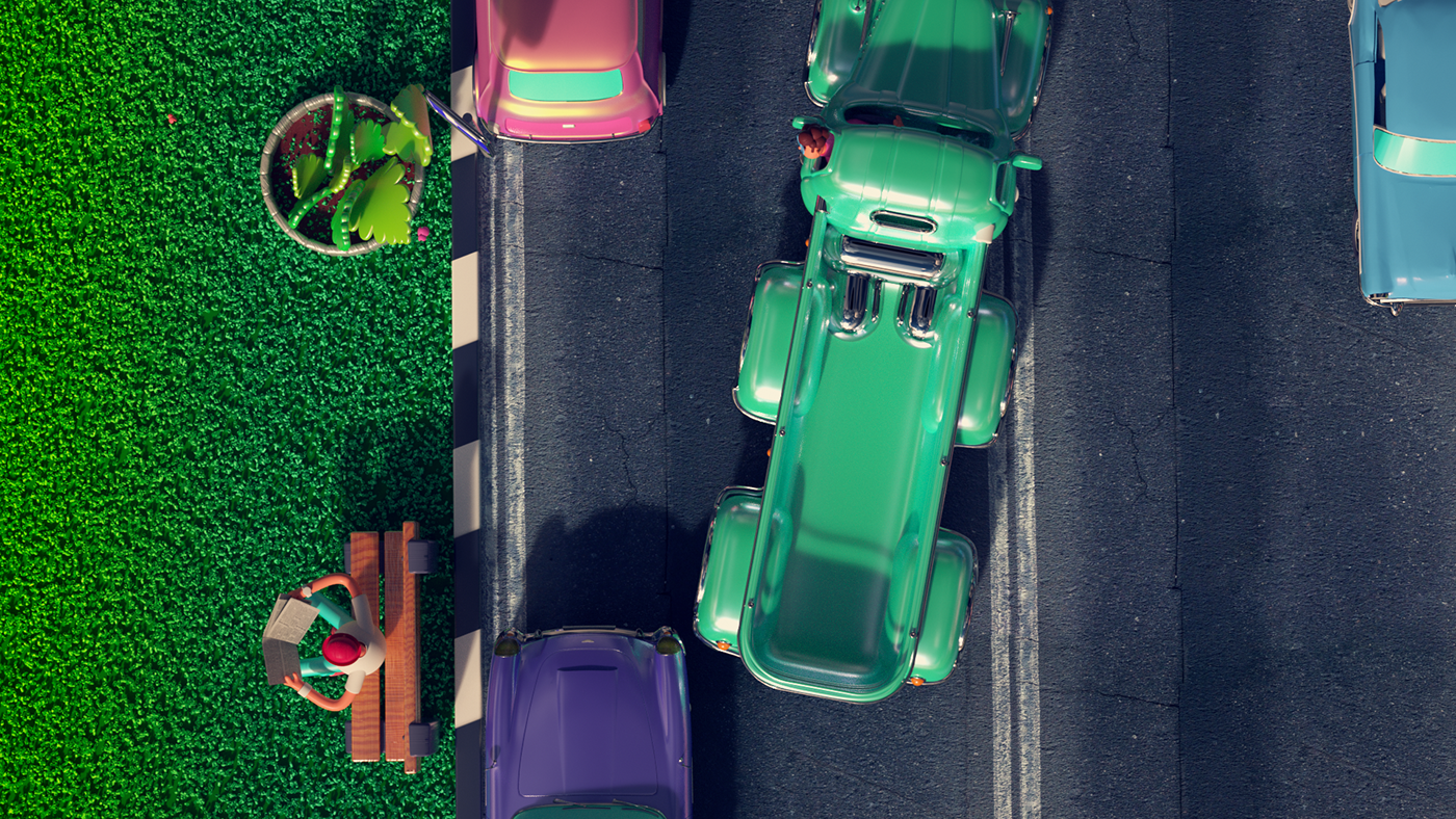 3D cinema4d animation  app Character car OCTAN Maya colorful motiongraphic