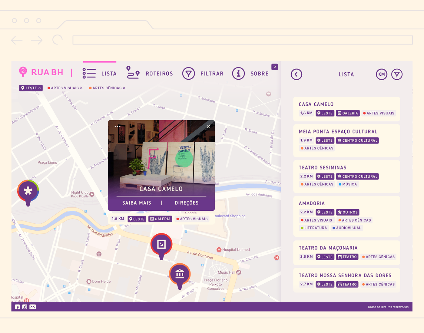 app Website Web artistic art map Mapping cultural culture belo horizonte