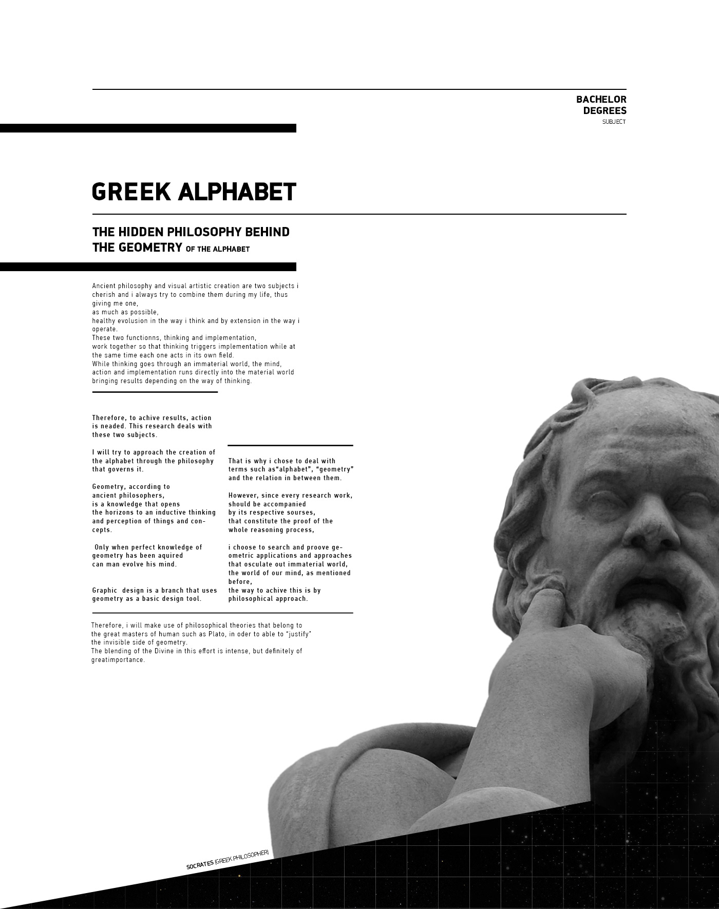 design geometry philosophy  alphabet editorial universe print Greece font graphic