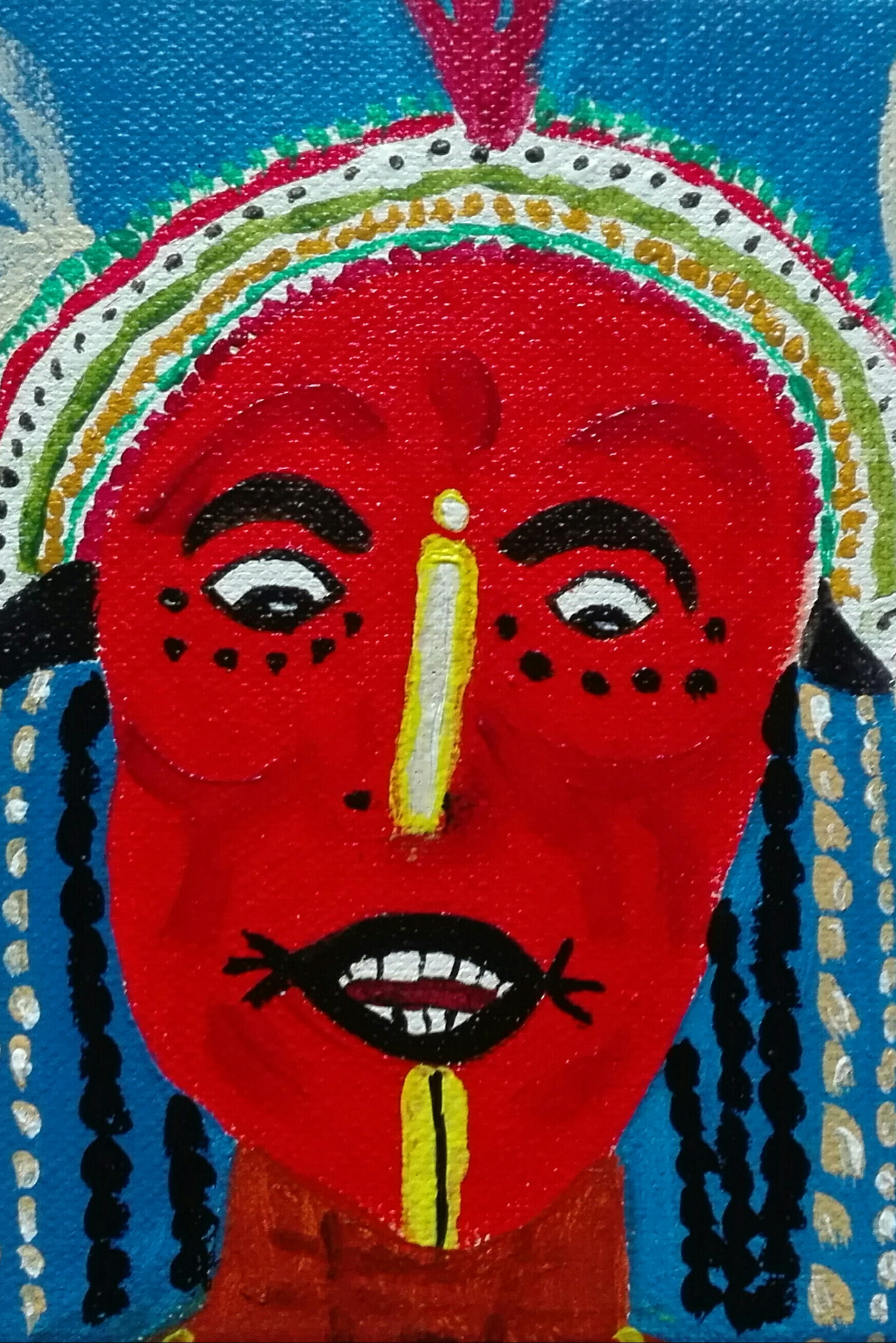acrylic africa Bororo Colourful  Masai mursi painting   Paintings tribes tuareg