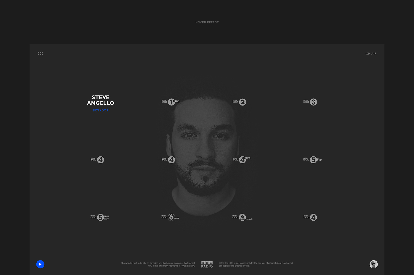 BBC design UI Responsive concept redesign White black Web music