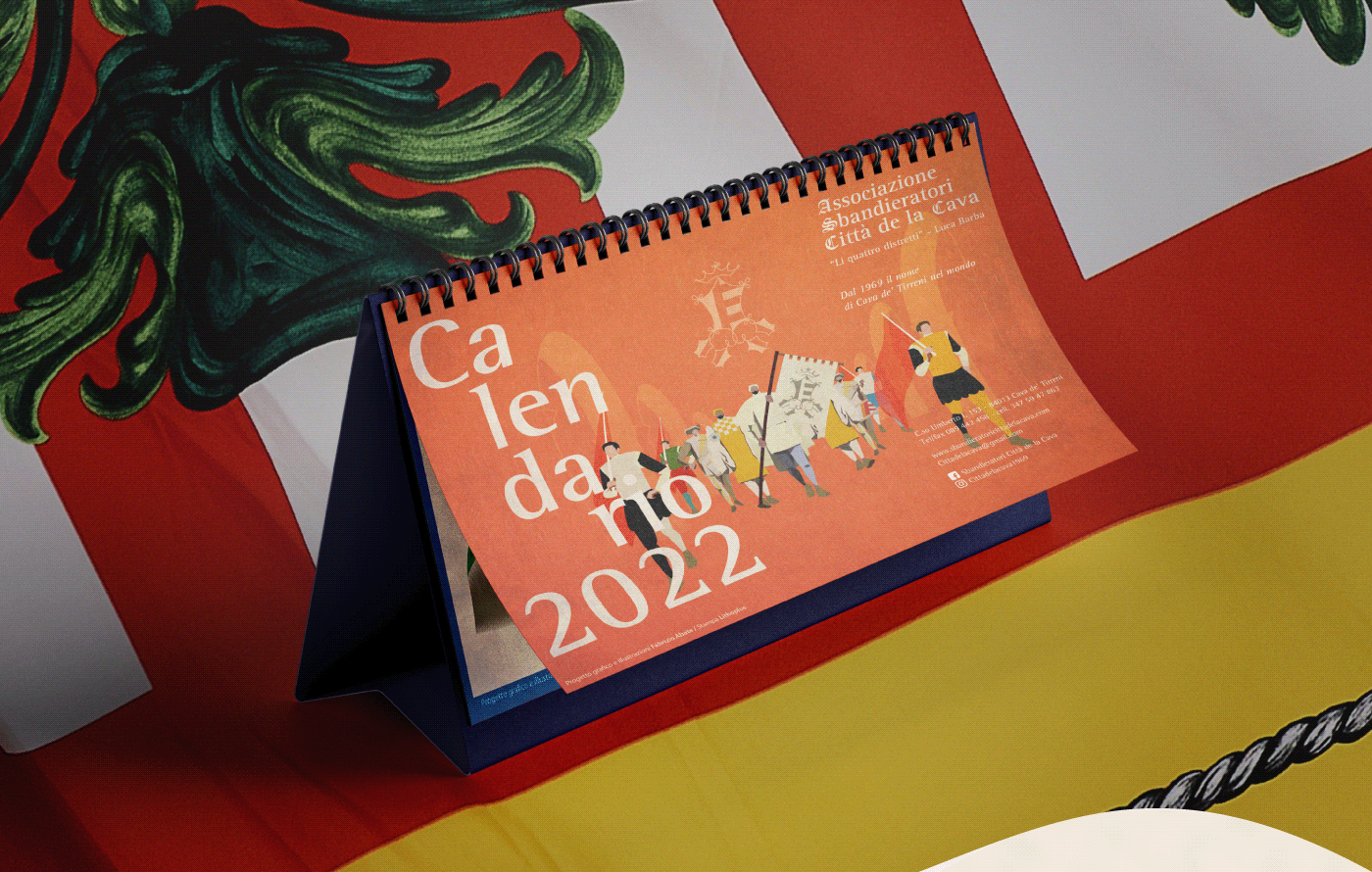 calendar cava de tirreni delacava69 design flagwavers Folklore graphic design  ILLUSTRATION  medioevo Travel