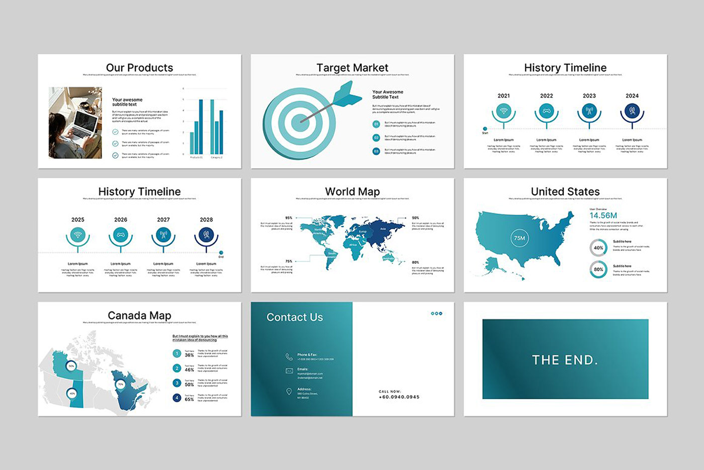 marketing plan presentation template pitch deck infographic Business plan powerpoint template creative minimal corporate presentation design