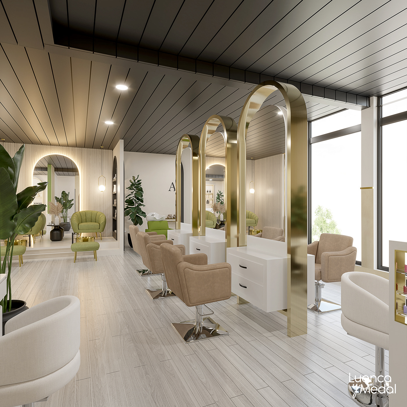 interior design  Render visualization 3D modern architecture vray 3ds max archviz salon design