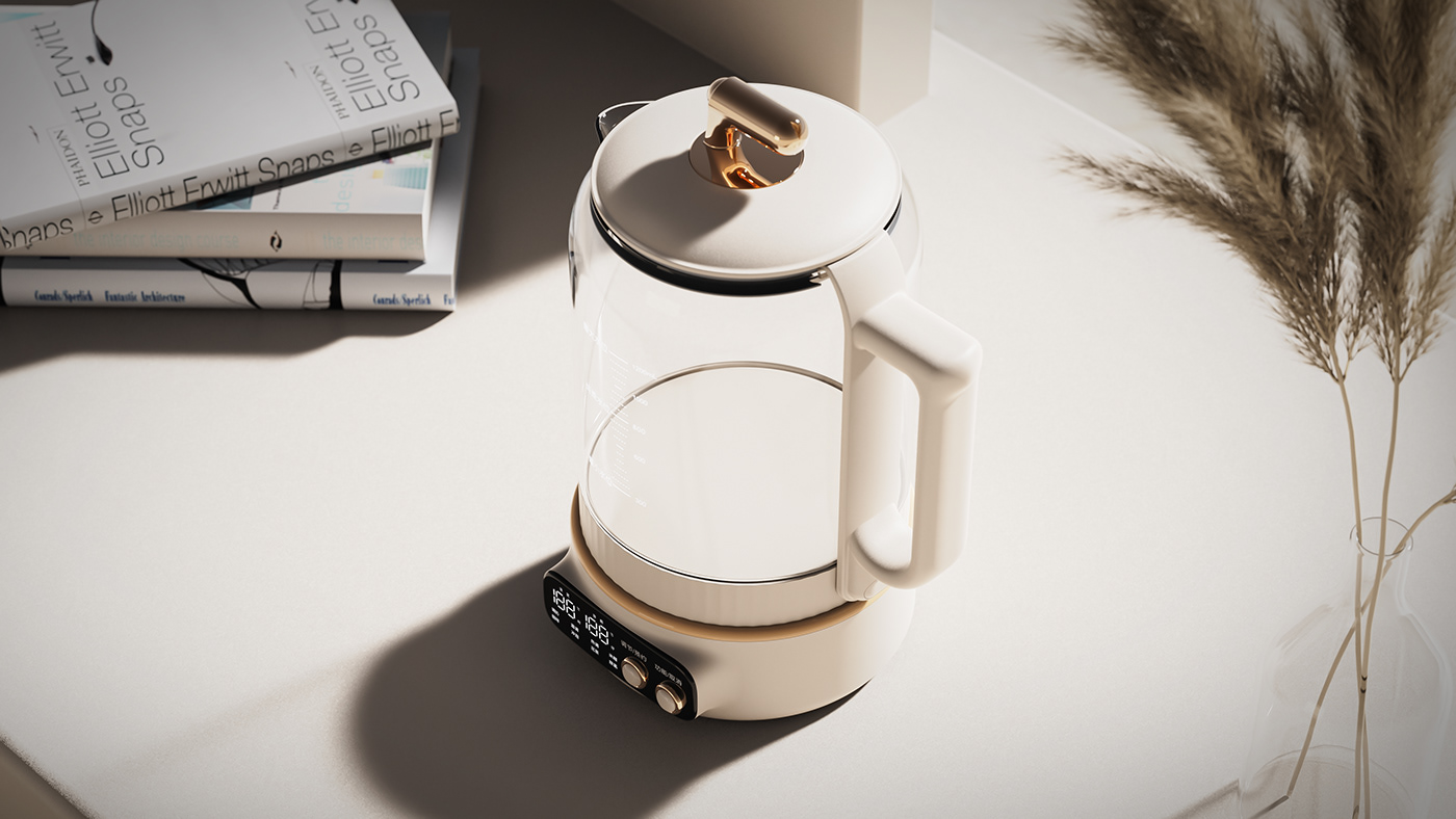 Health home industrial design  kettle Kitchen Appliance product design  Render tea water