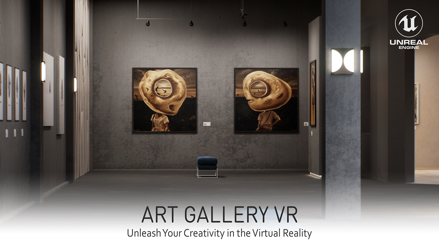 vr Virtual reality visualization artgallery art gallery architecture interactive Unreal Engine environment