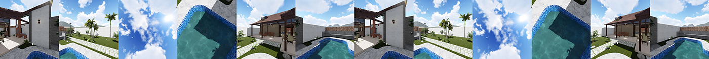 ARQUITETURA lazer piscina sala Área de Serviço telhado 3D Renderização