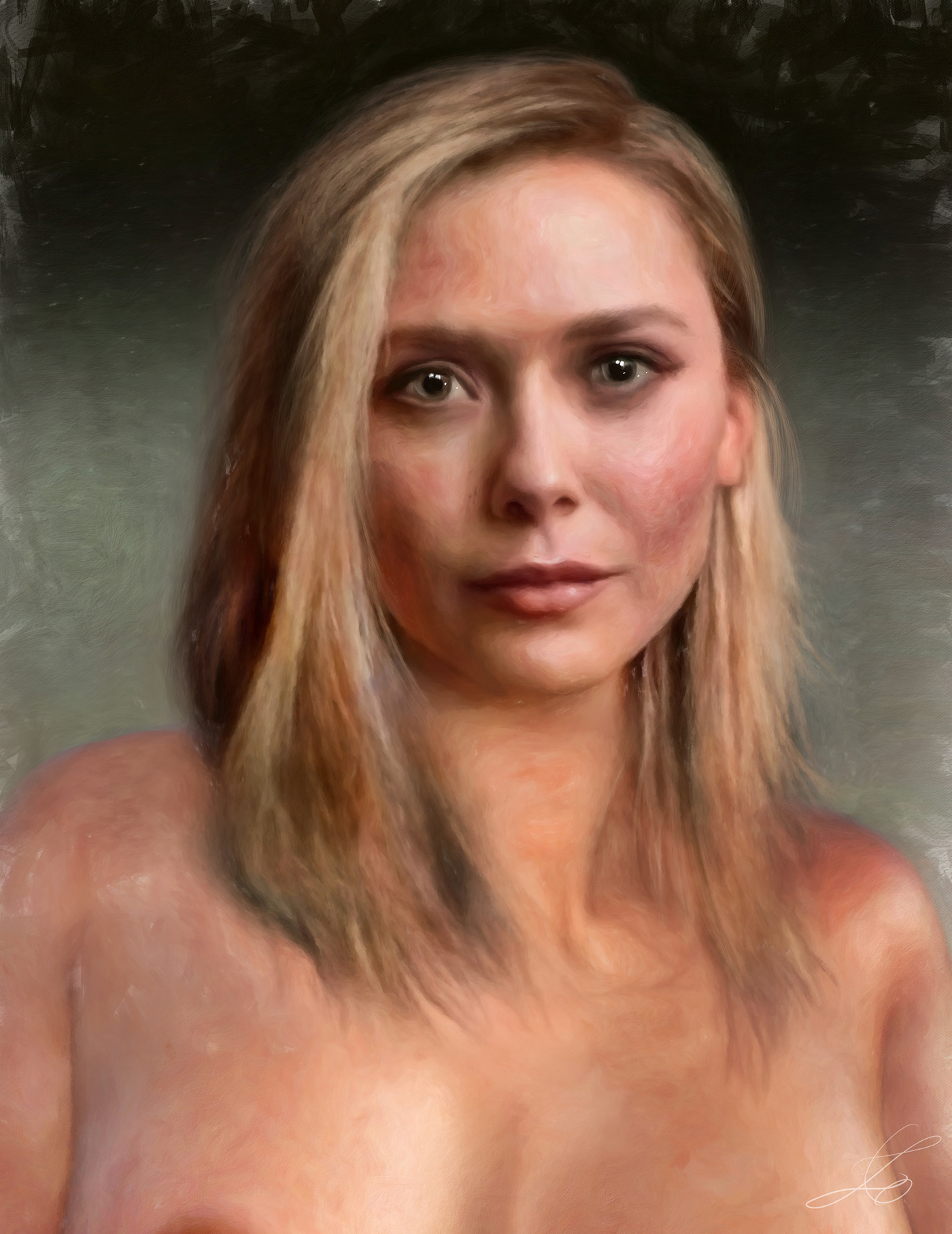 woman portrait Elizabeth Olsen wandavision marvel Digital Art 