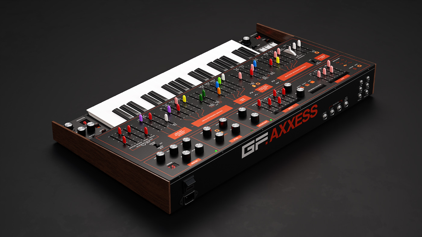 3D model рендер animation  music SYNTH synthesizer gforce AXXESS GForceSoftware