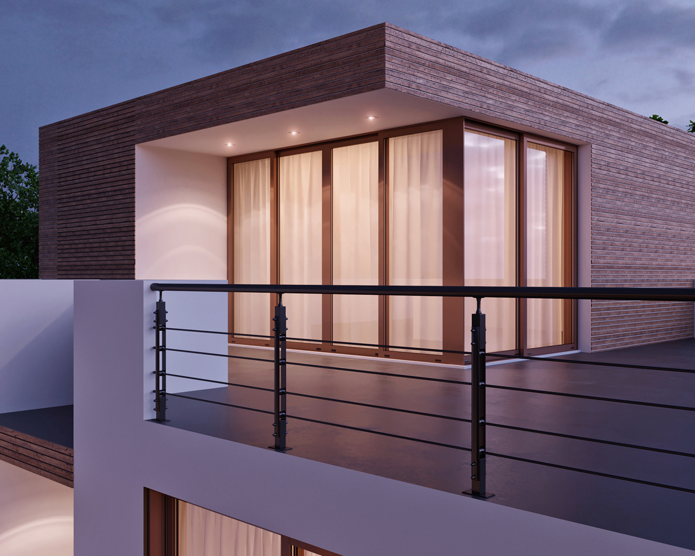 3dsmax corona photoshop Render visualization exterior house minimalismstyle luxry dayngiht