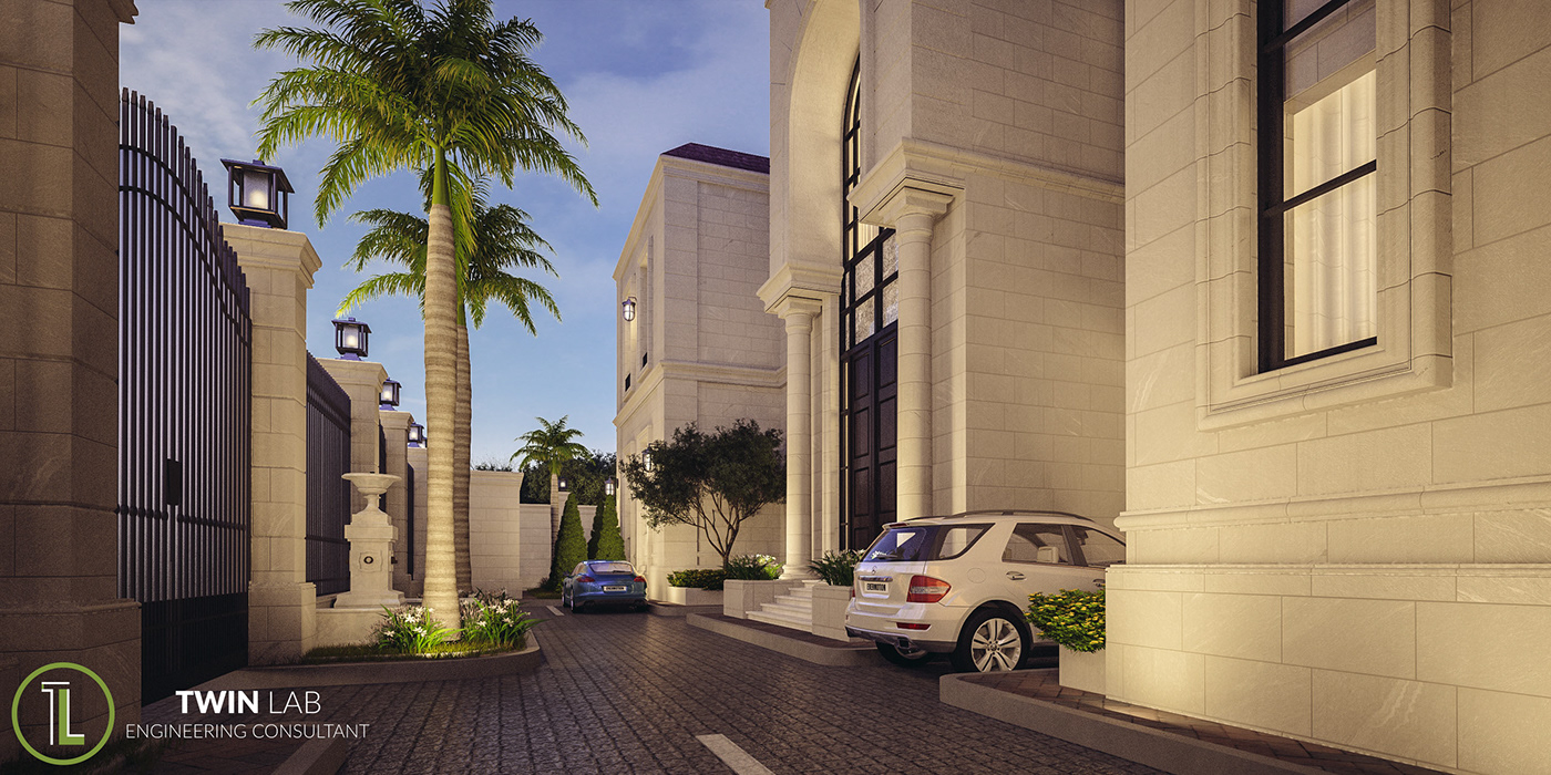 Classic dubai Elevation exterior Private twinlab twinlabeg UAE Villa