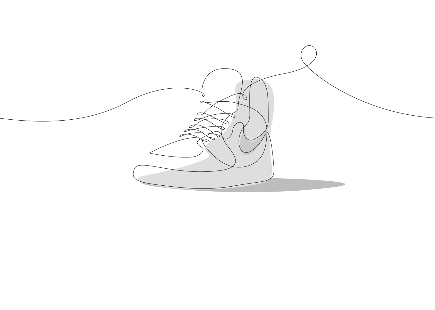 shoes sneakers continuous line Nike adidas puma Asics converse oneline lineart