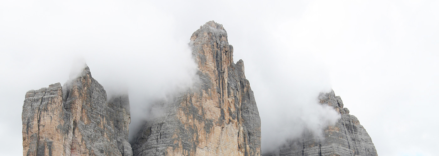 tre cime drei zinnen mountains clouds Travel south tyrol Italy Landscape Hike Nature