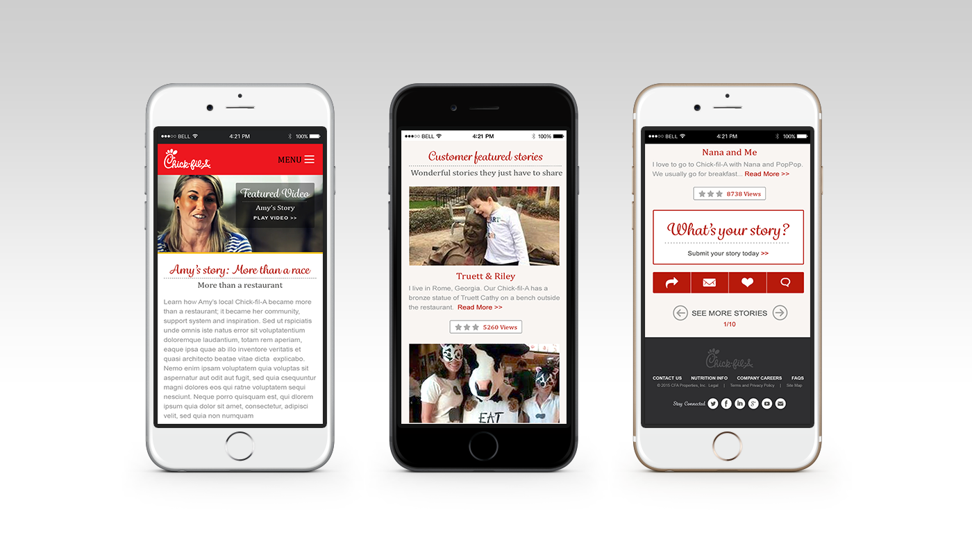 Responsive Website Chick-fil-A pitch work