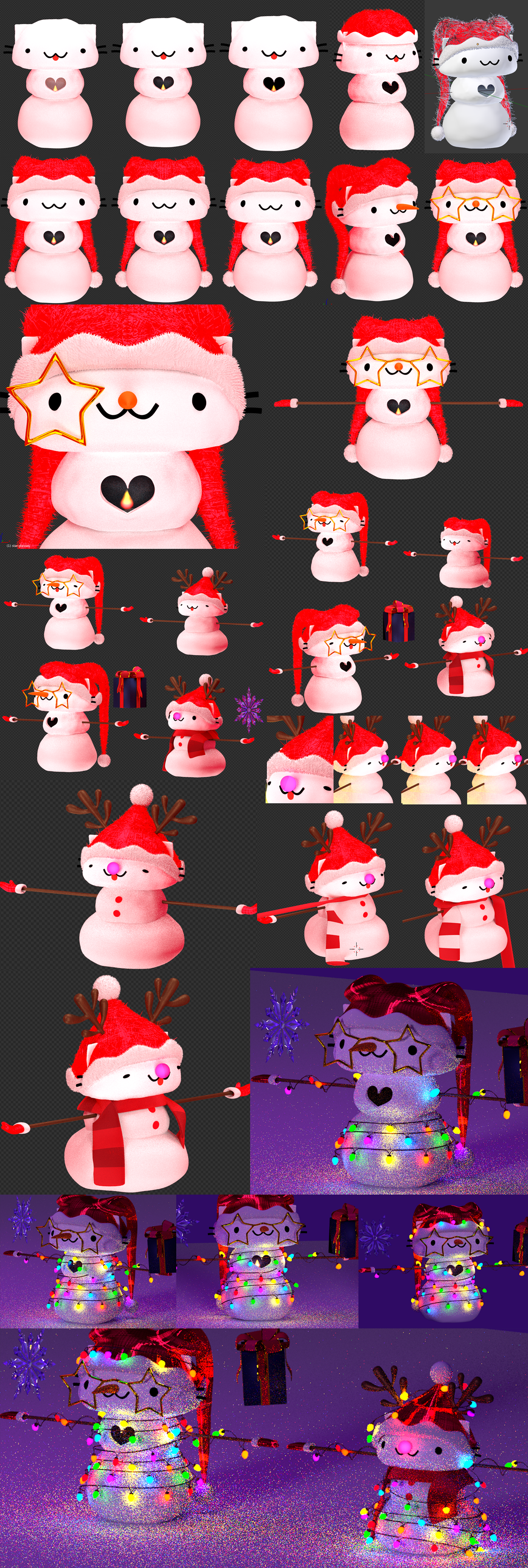 Christmas santa Cat snowman xmas gift christmas Tree lights winter holidays