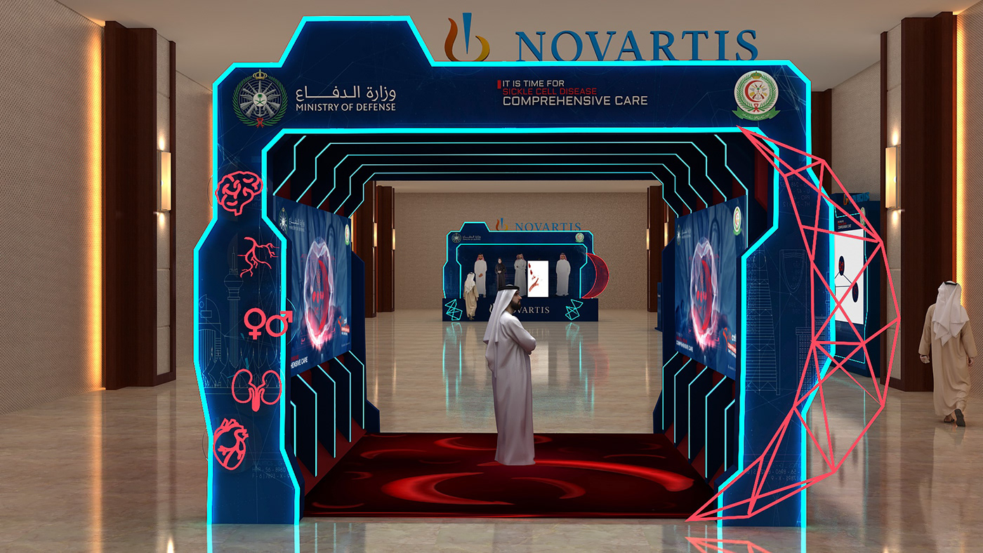 Novartis moda KSA SCD Saudi Arabia Advertising  booth Event branding 