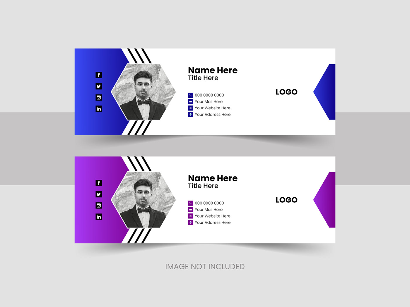 Email signature business Web design template vector banner Layout creative