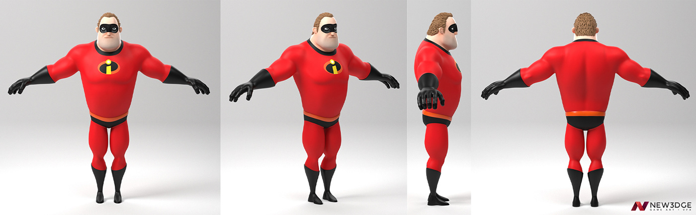 cartoon Character Digital Art  Hero incredible pixar super SuperHero