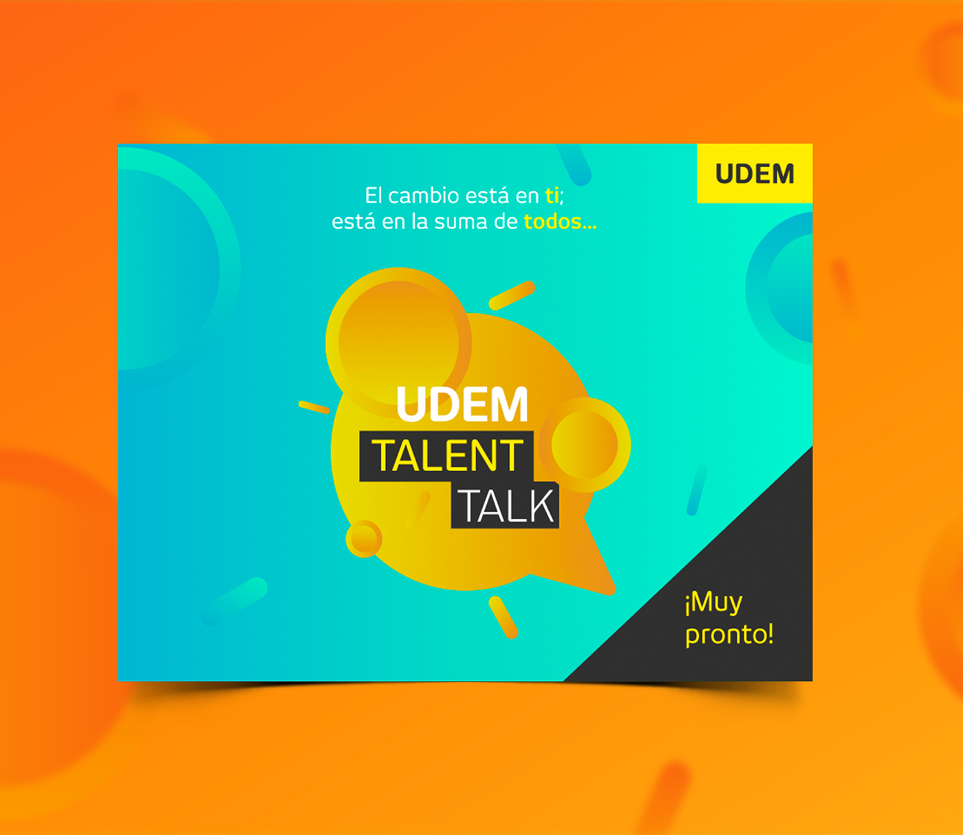 ecards poll design colors primary yellow school communcation udem TAlent talk shapes