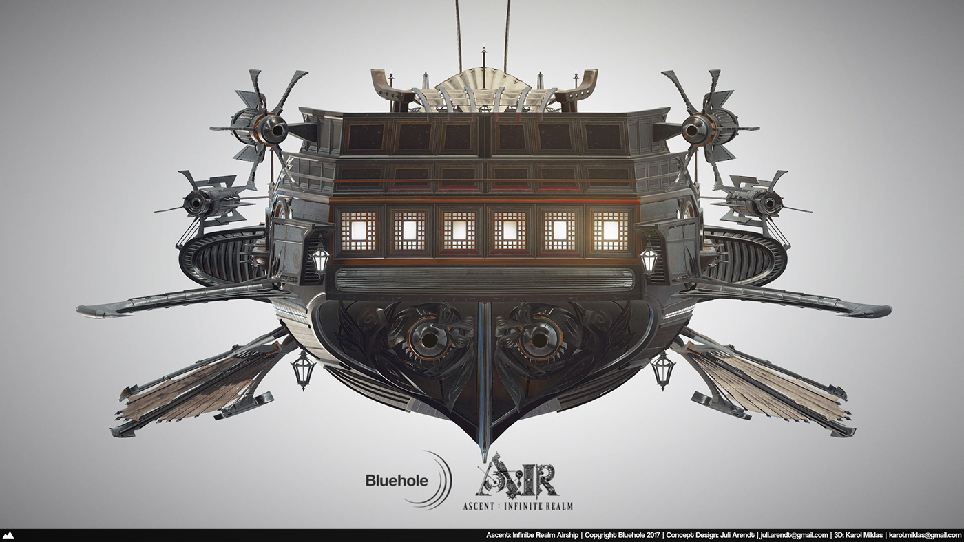 airship fantasy architecture game design  environment Flying ship STEAMPUNK