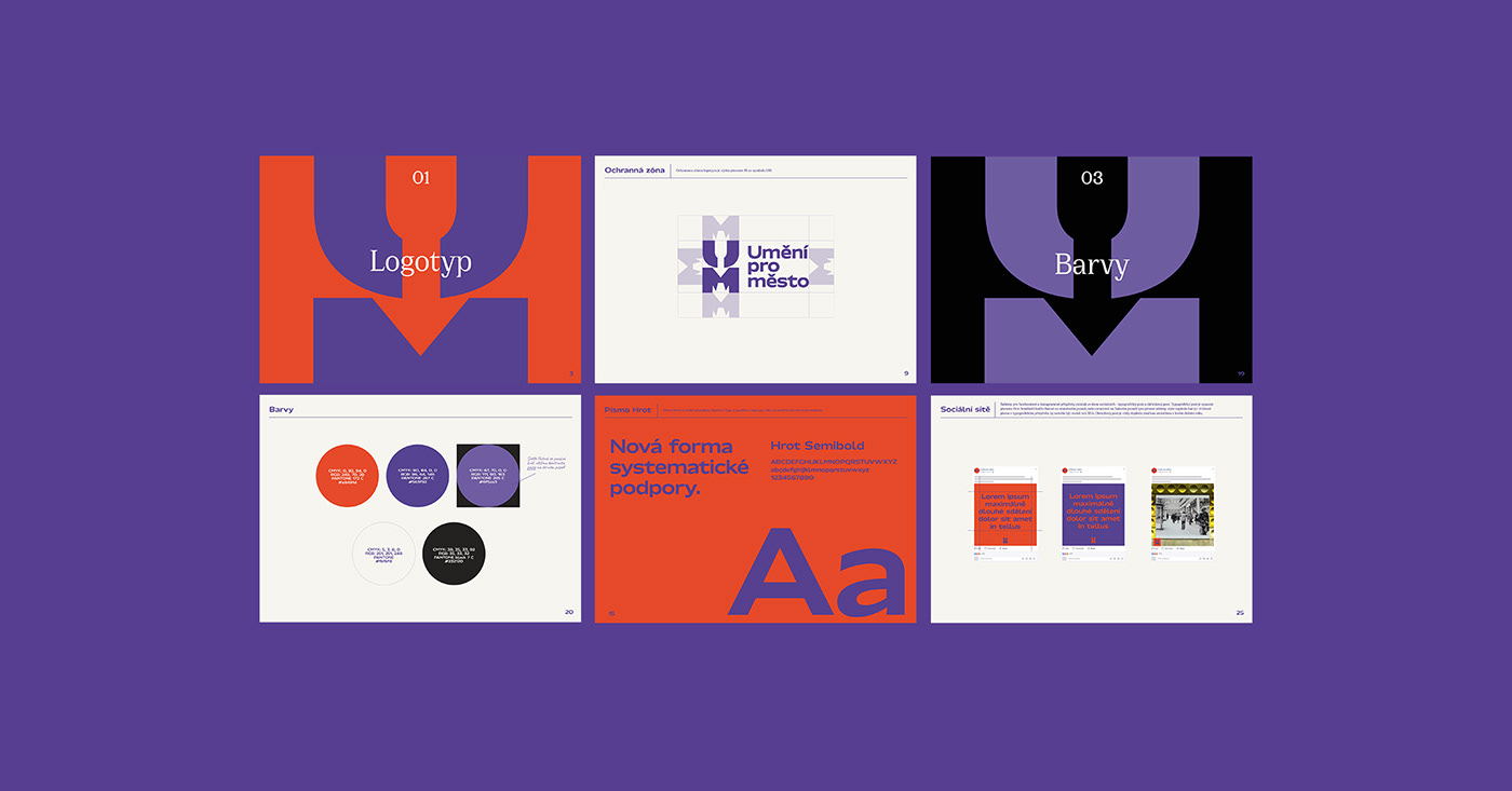 art branding  gallery guidelines logo orange purple typography  