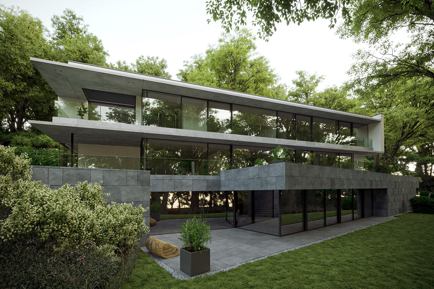 architecture archviz corona renderer design private house rendering visualization