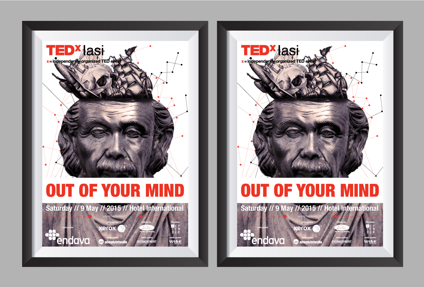 TED TEDx conference einstein mind poster brain speaker Leadership red Iasi romania