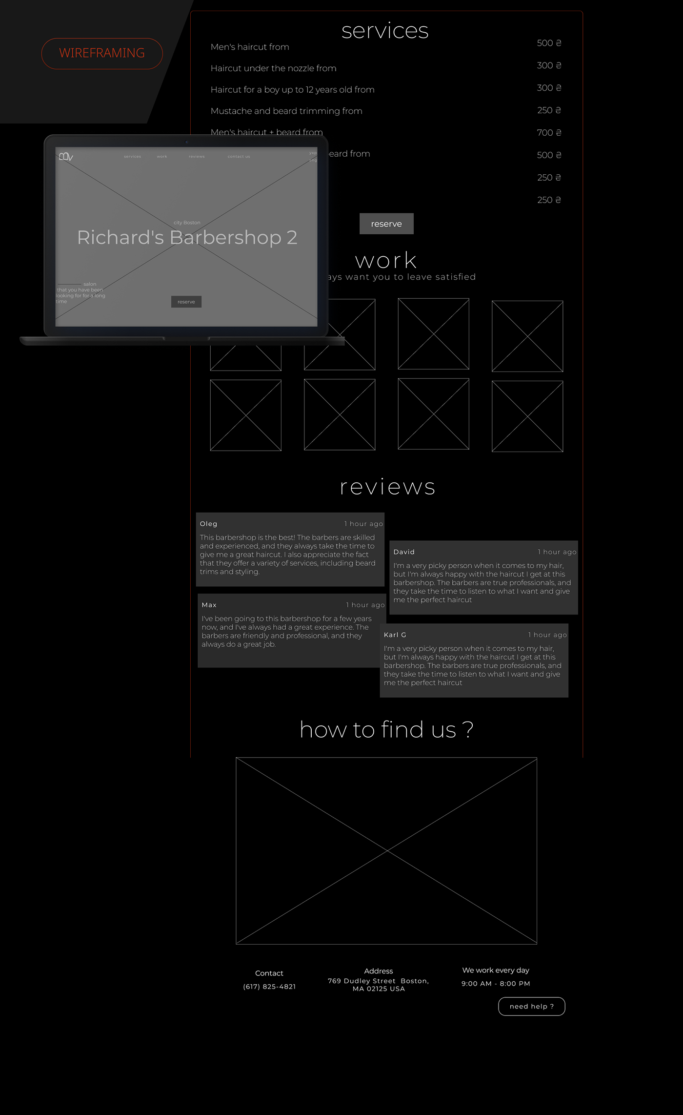 landing page UI/UX Figma Web Design  user experience Interface barber video user interface барбершоп