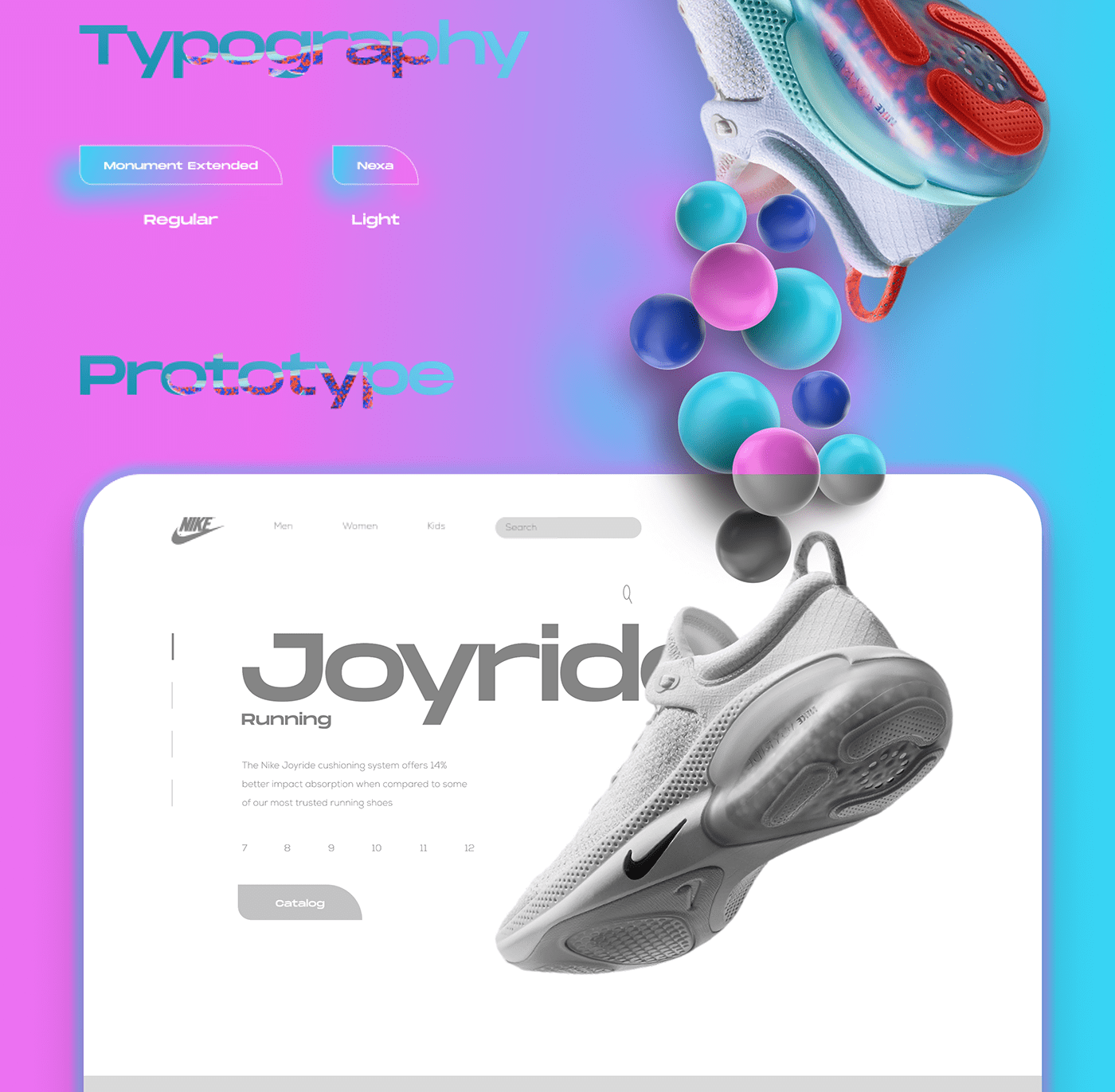 Nike joyride Figma UI/UX concept design homepage homepage design