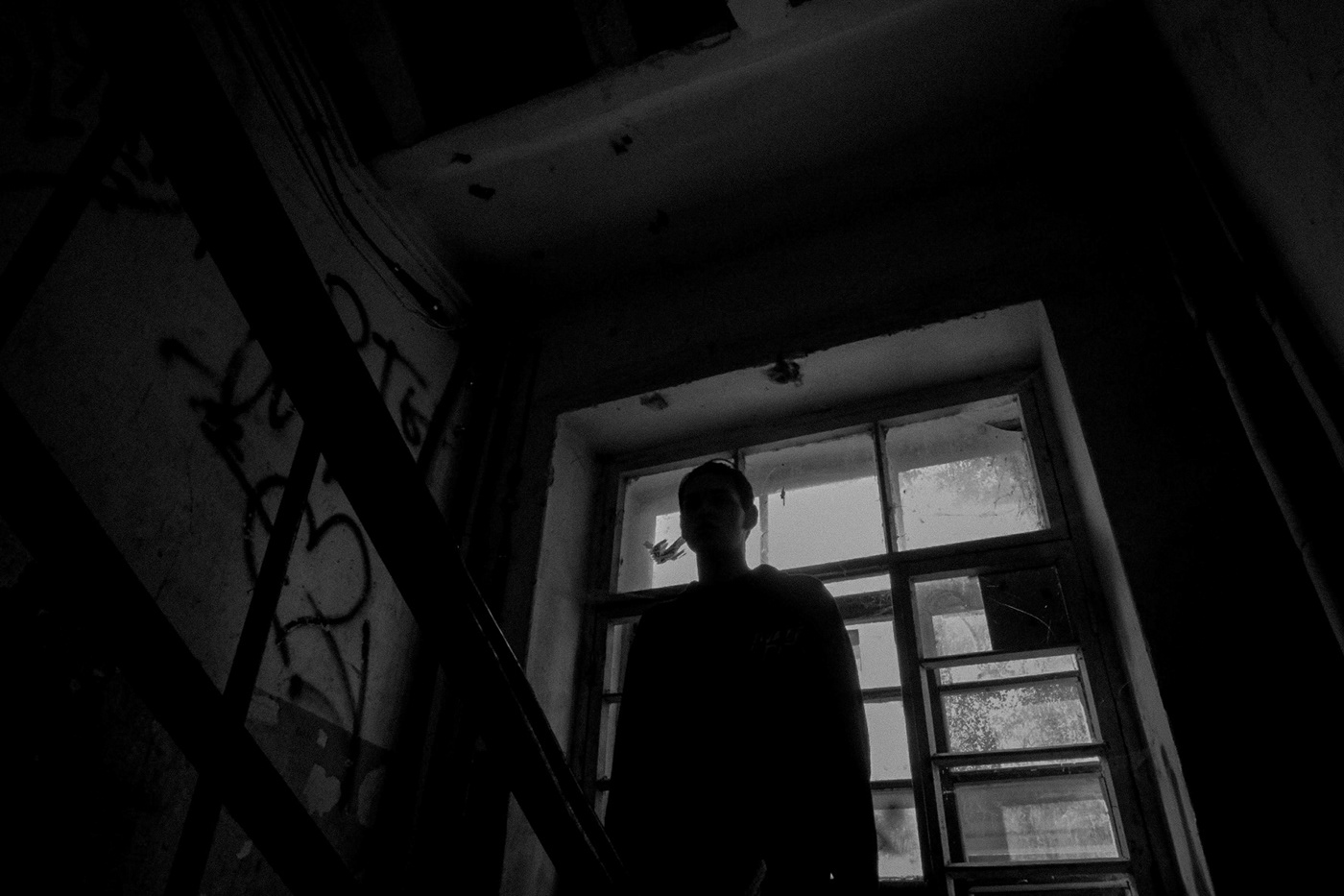 analog photography black and white boy Film   horror Russia Sadness Window