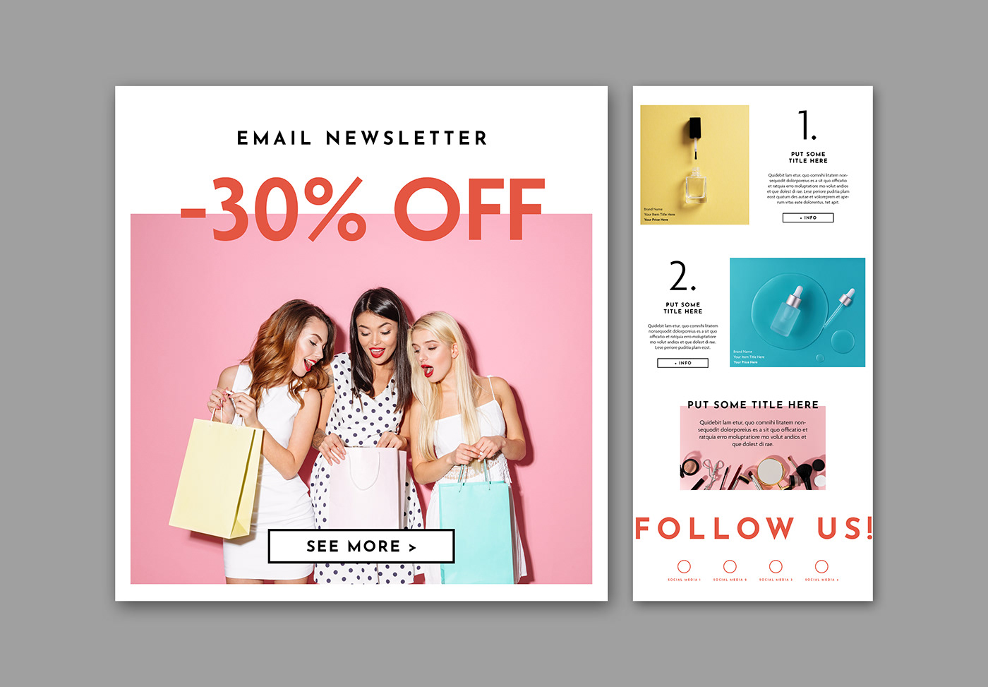 template Email newsletter digital marketing   sale mail Web site landing page