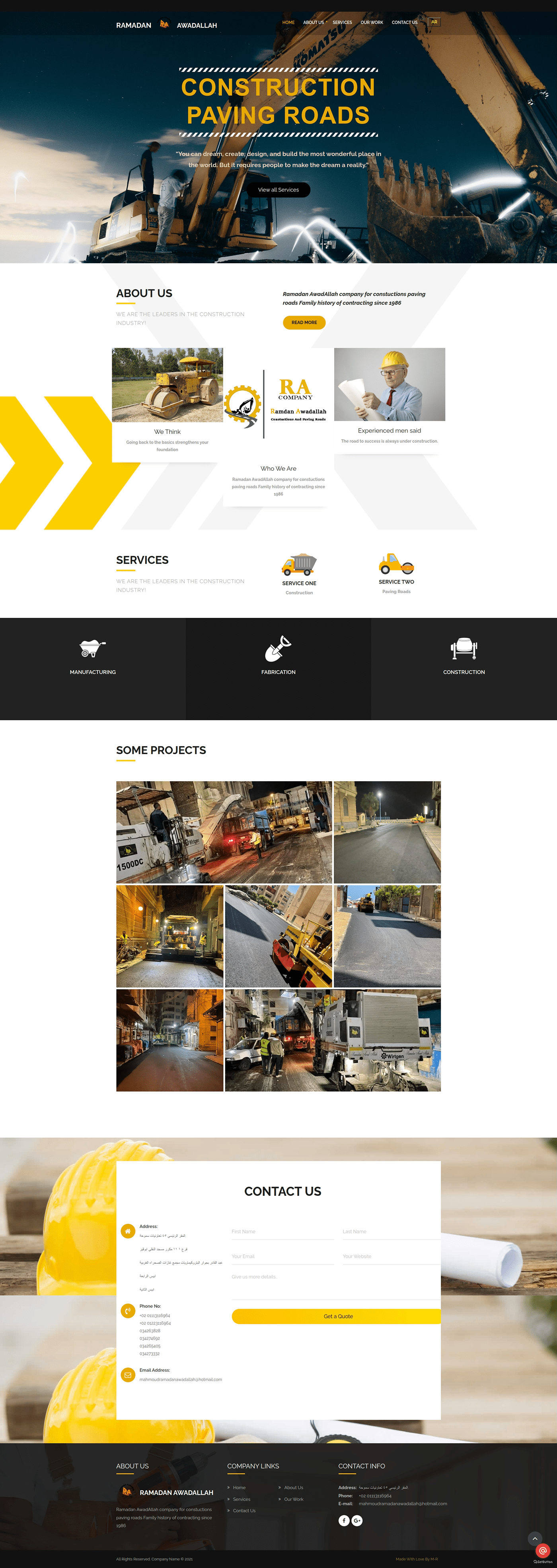 construction roads company Website paving roads