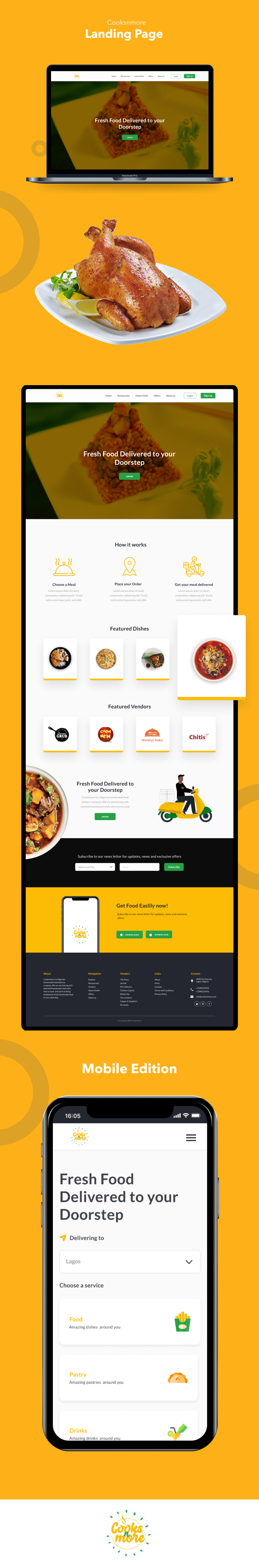 delivery landing page landing page Mobile landing page user experience user interface