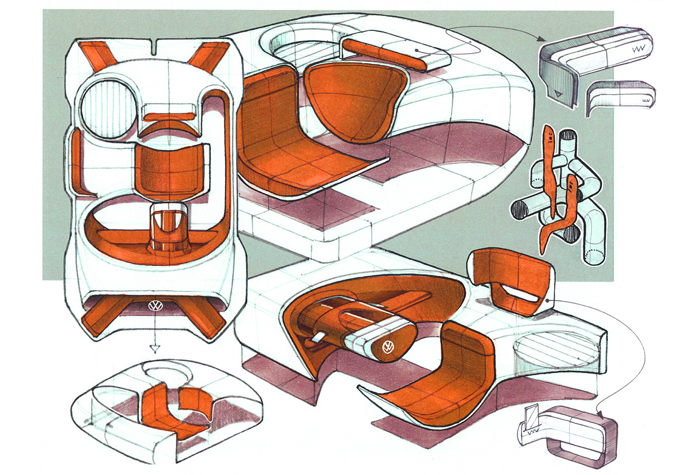 car cardesign carsketch transportationdesign sketch concept interior design  automotive   volkswagen vehicledesign