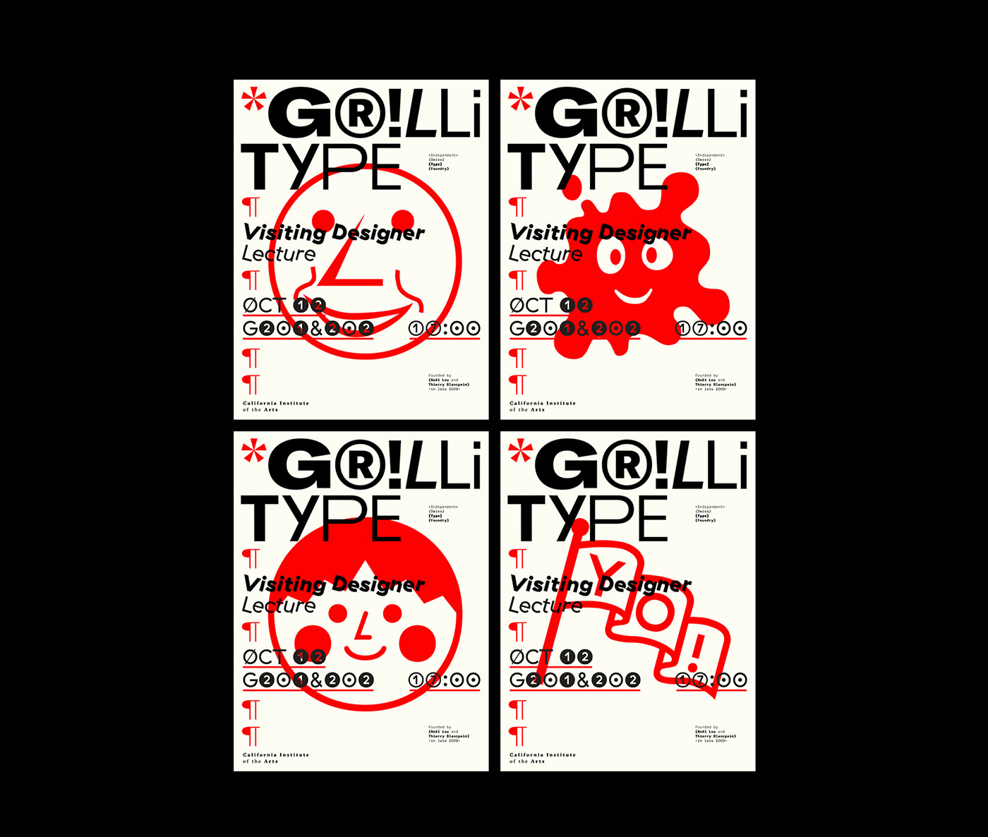 grilli Typeface type Character lecture calarts red Icon
