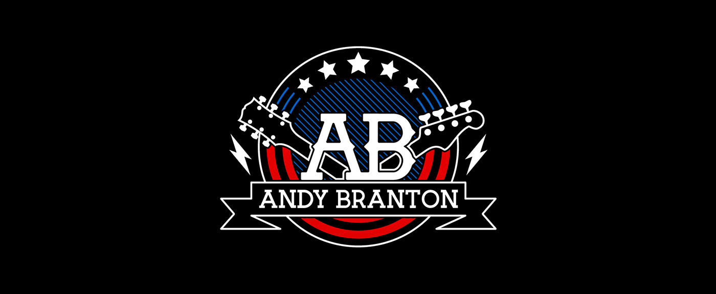 logo design logos musician professional seal Amp business cards guitar bass americana line color picks