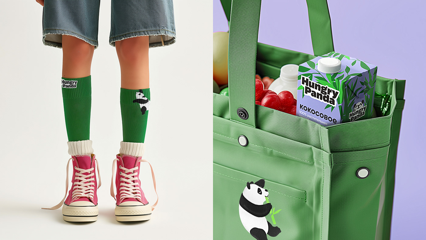 Food  Packaging branding  brand identity design Panda  motion graphics  packaging design brand identity