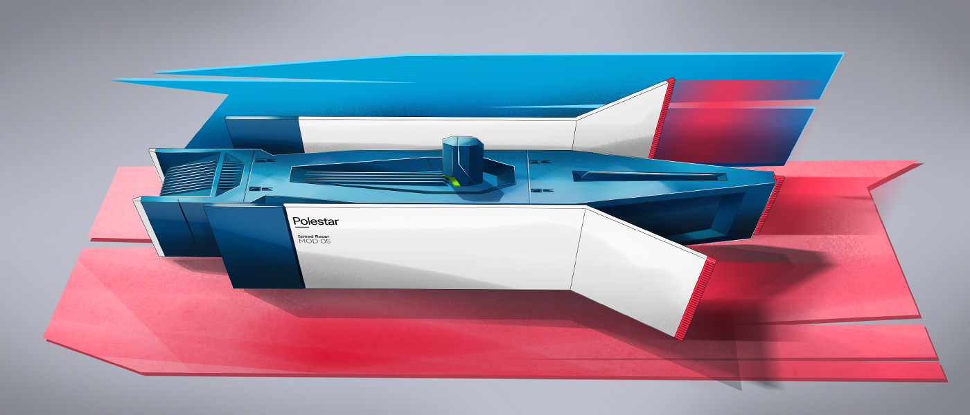 Polestar speedracer   Digital Art  ILLUSTRATION  concept art 3d modeling CGI Render Autonomous vehicle