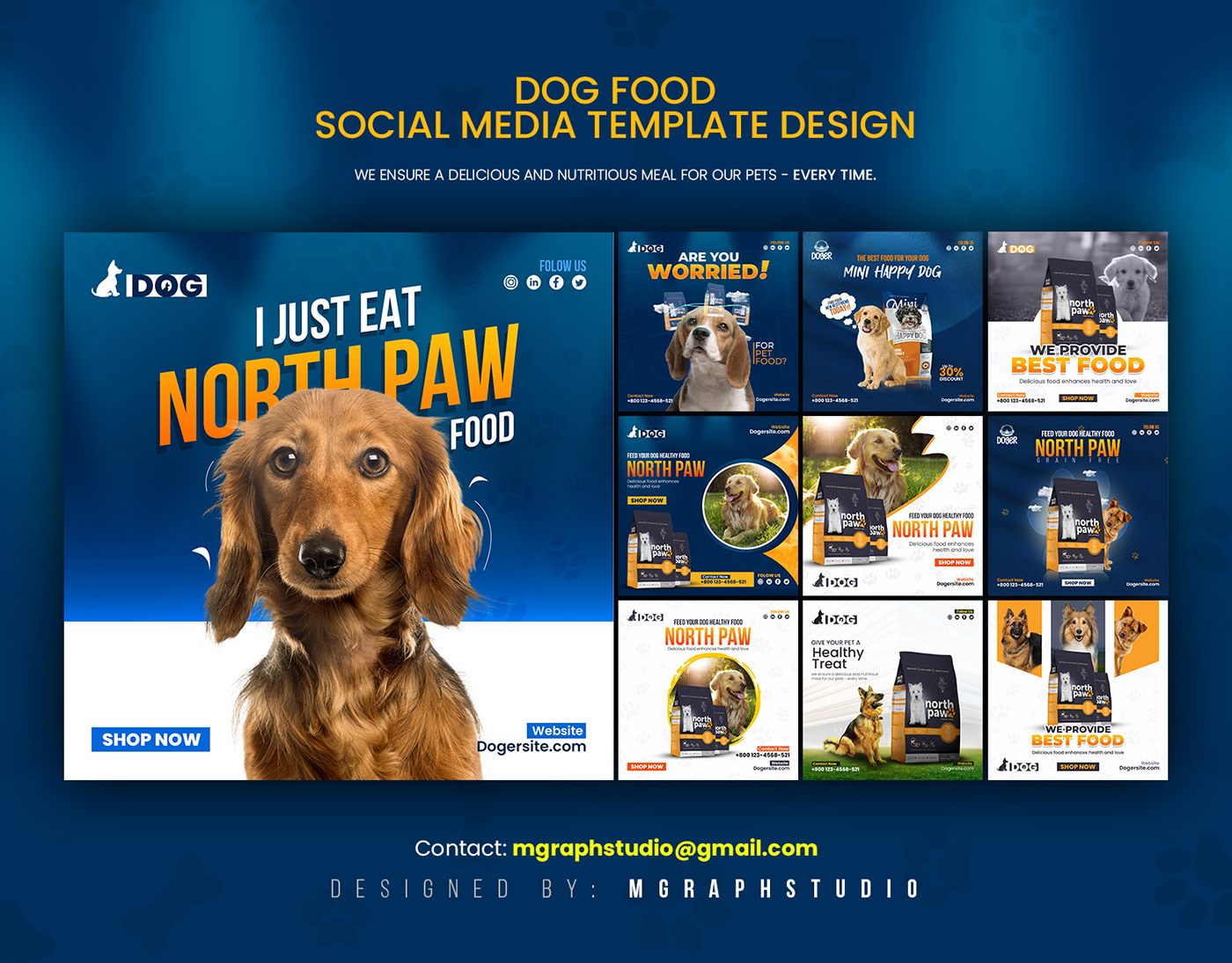 Dog Food Social Media Banner Free PSD Template