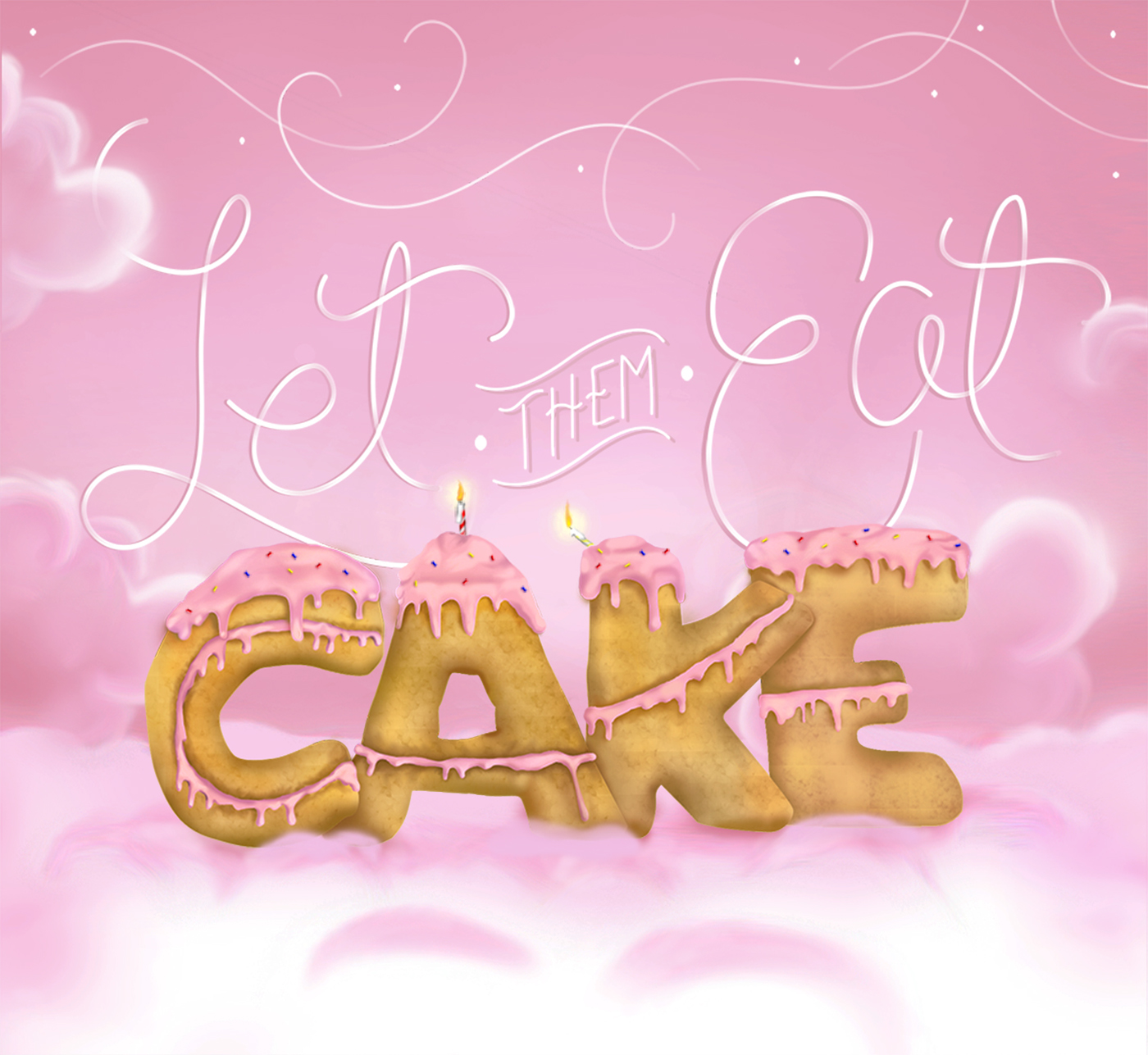 cake typographic Volume 3D type lettering texture Script photoshop Illustrator MakeItNYC