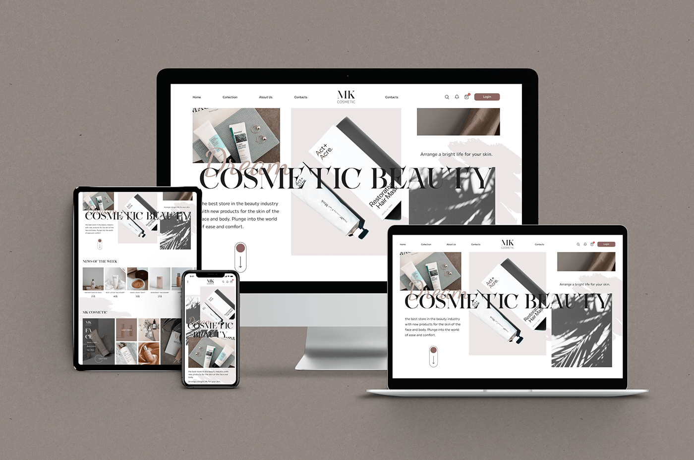 beauty Cosmetic skincare product design  landing page Website design brand identity visual