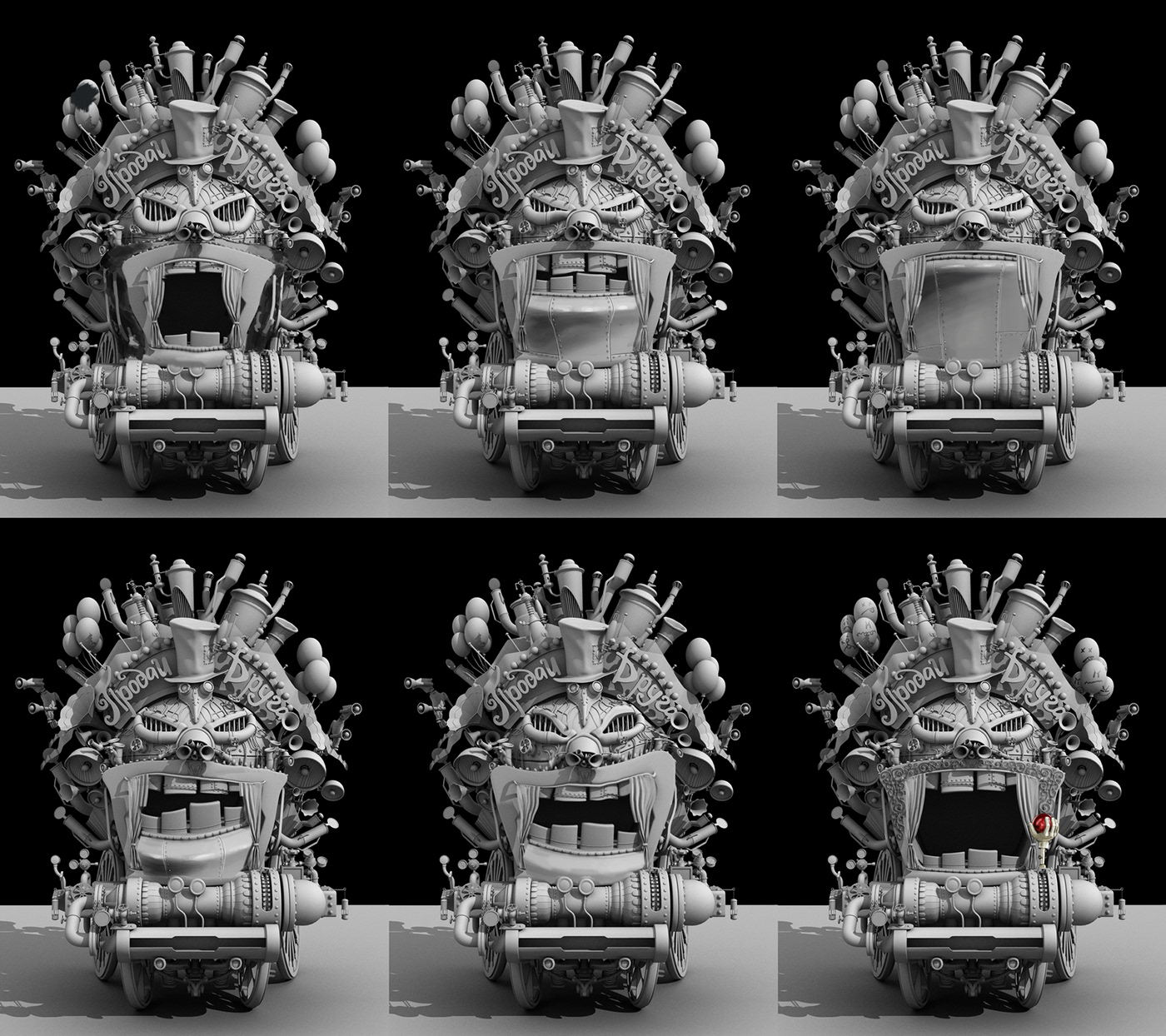 STEAMPUNK concept Render 3D Games ILLUSTRATION  robot CGI visualization art direction 