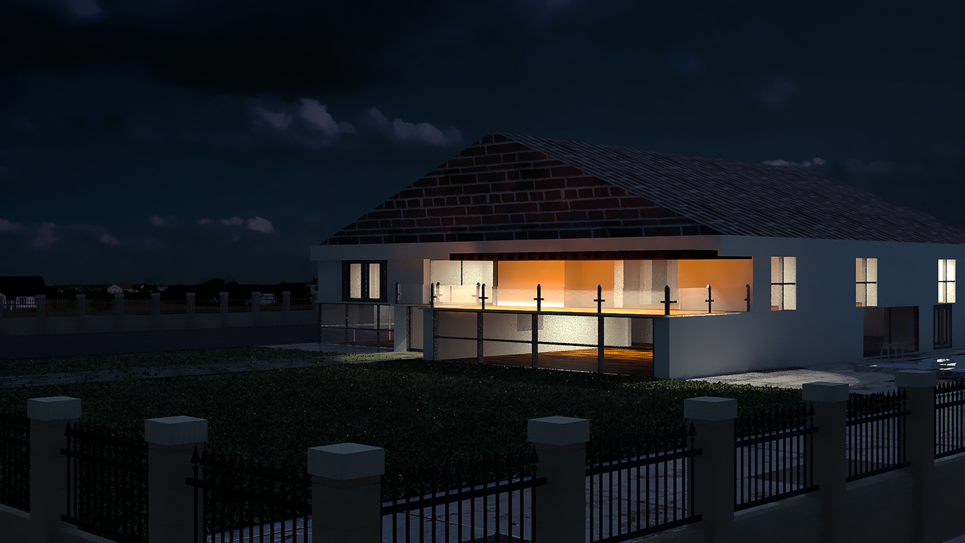 3d modeling autodesk 3ds max rendering Night Rendering exterior cinematic rendering cinematic game design  vray 3d animation