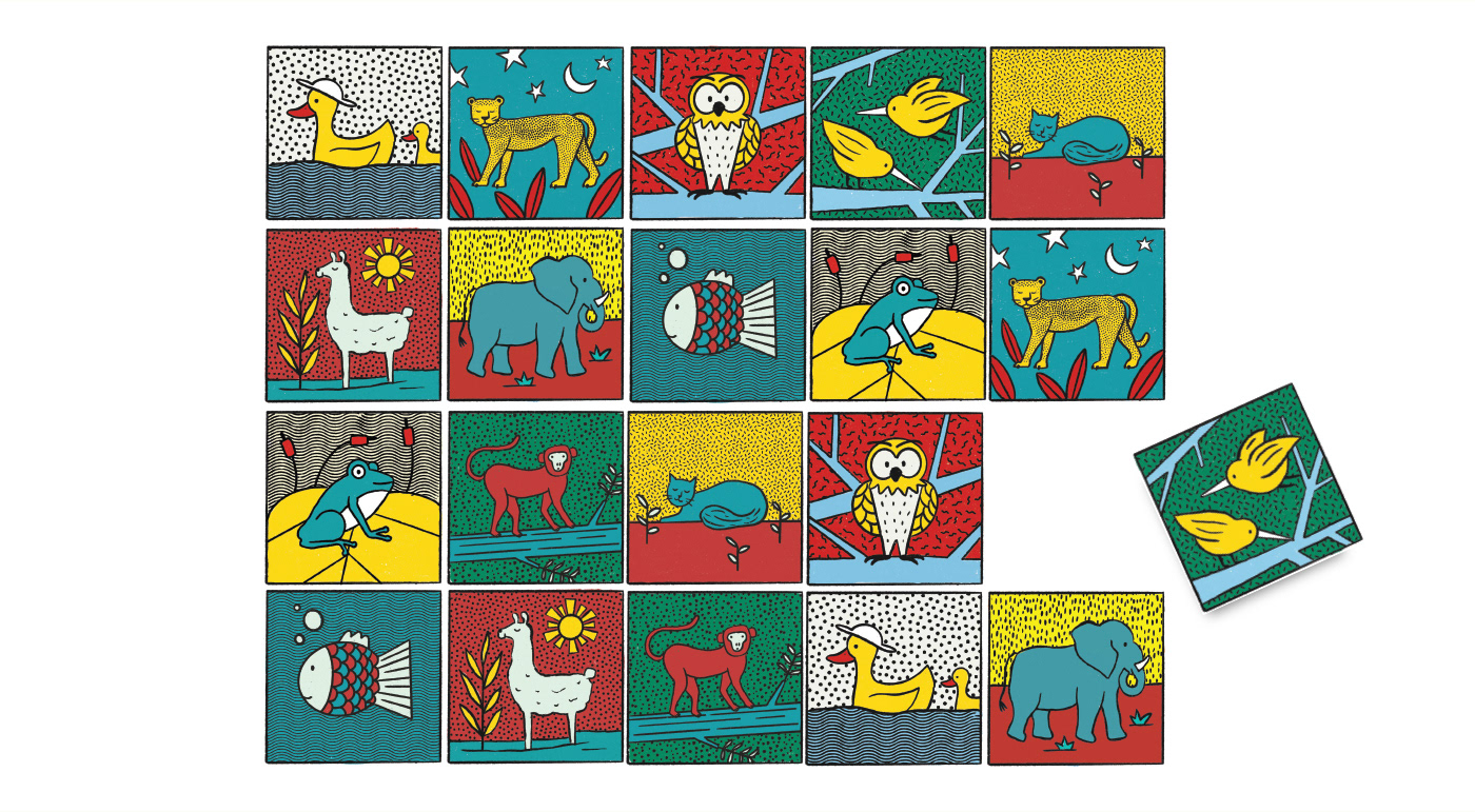 animals cuarentena game Illustrator Memotest Procreate puebla Quarantine