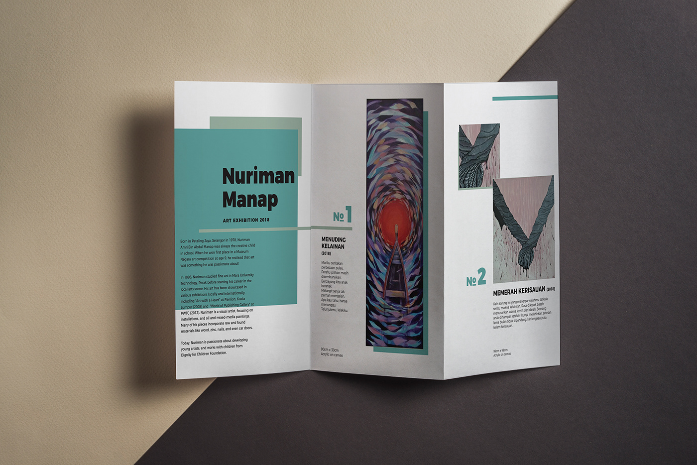 artist brochure tri-fold brochure art infomation brochure Art Exhibition Exhibition Brochure design