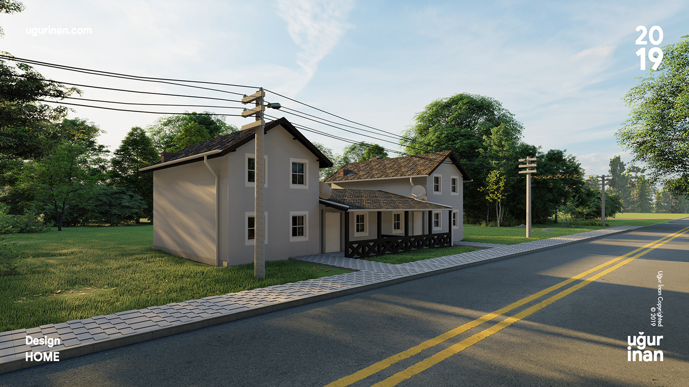 3d house Street home design art architectural village Villa object game